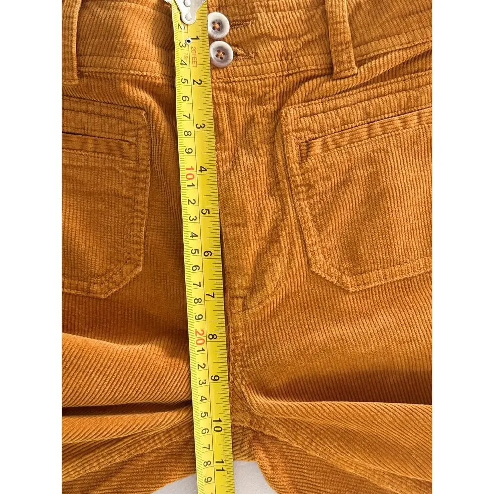 Anthropologie Pilcro High Rise Bootcut Corduroy Pants Cedar Mustard Yellow 25 - Picture 13 of 14